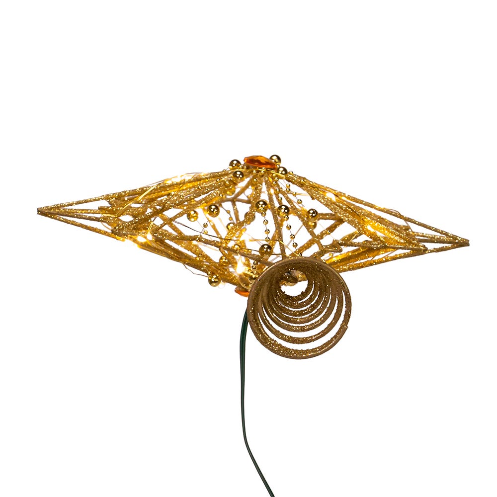 Kurt Adler 15.5-Inch 30-Light Fairy Light Gold Star Tree Top